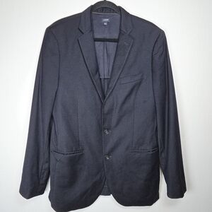J. Crew Men's Italian Merino Wool Ludlow Blazer Button Jacket 40L Black Classic